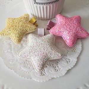 3pc Glitter Padded Star Hair clips *Price is firm*